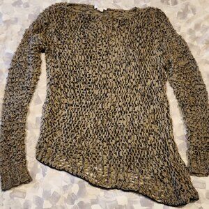 Helmet Lang Asymmetical Alpaca Open Stitch Sweater Petite EXCELLENT